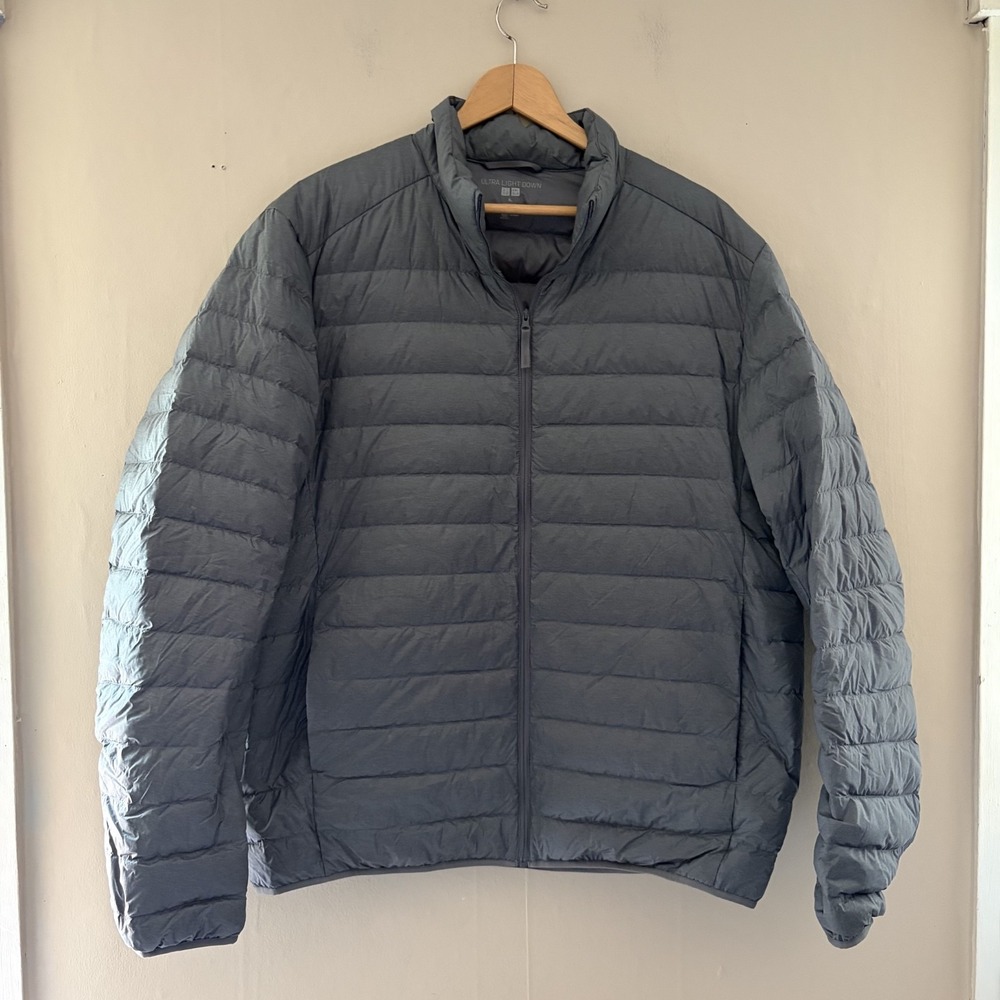 UNIQLO Mens Ultra Light Down Puffer Jacket Size XL Gray Water Repellent Winter